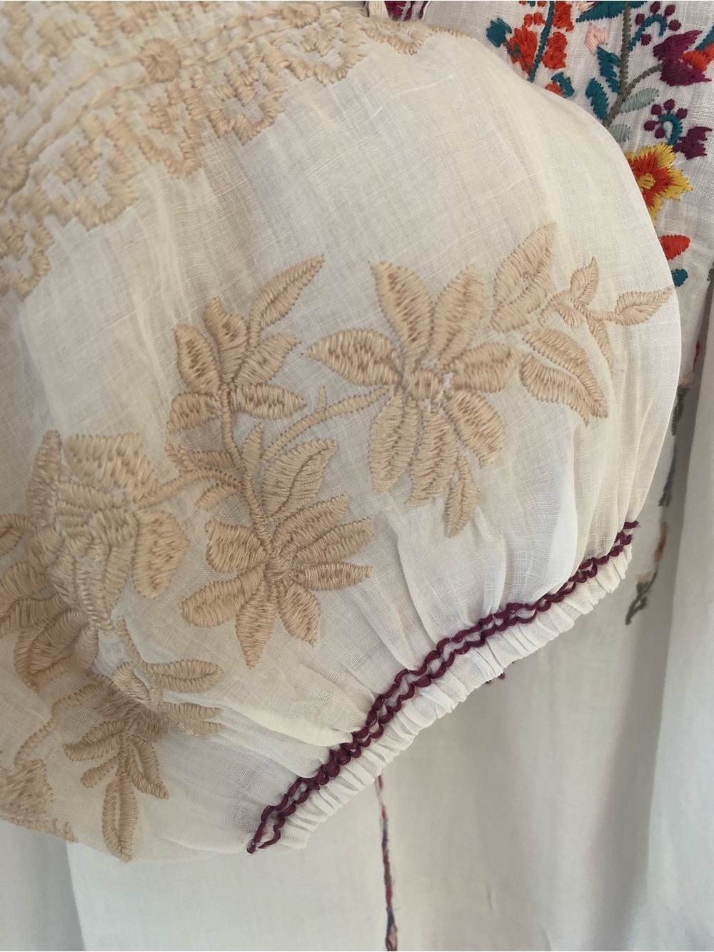 NWOT Johnny Was white Allegra peasant blouse colorful floral embroidery size L - Picture 15 of 16